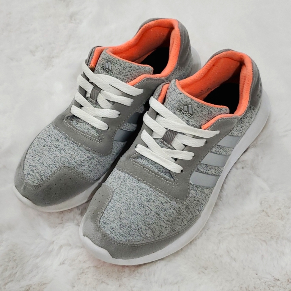 Gray and Peach pink Adidas Supercloud running shoes size 7